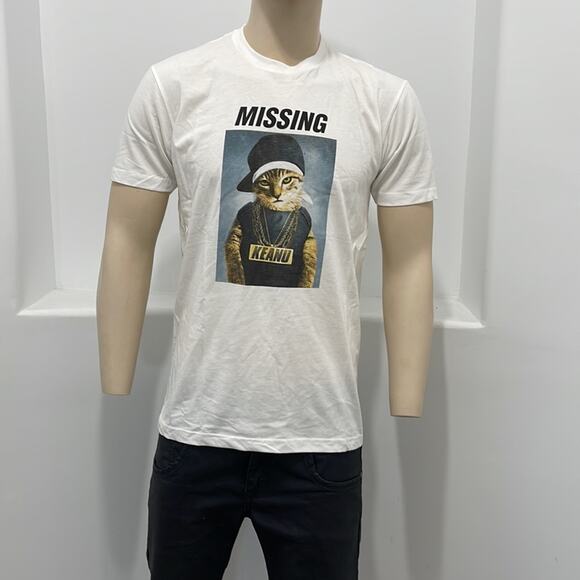 Next Level Apparel Missing Keanu T-Shirt Short Sleeve White Logo on Size M NWOT - Picture 8 of 9
